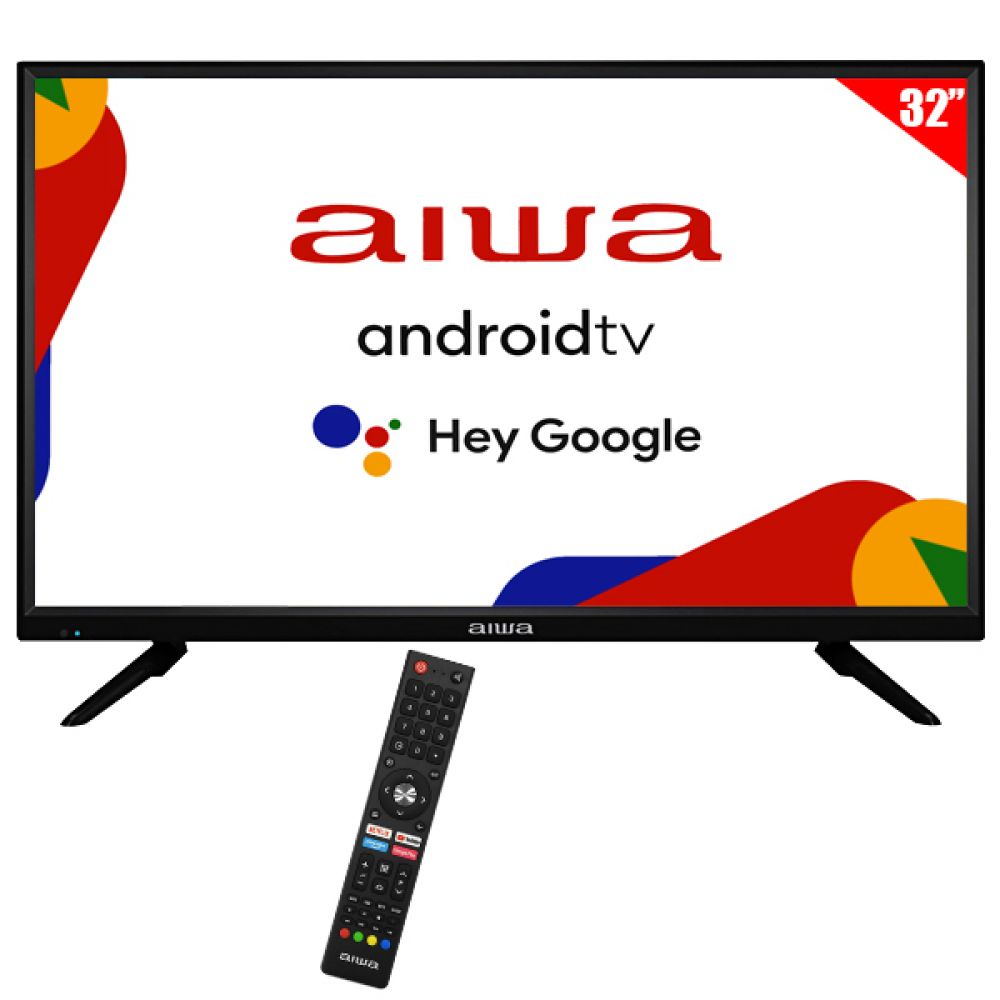 Smart TV LED 32" Aiwa AW32B4SM HD Android Google TV Wi-Fi y Bluetooth con Conversor Digital